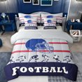 thumbnail image 1 of Feelyou Grey Navy Helmet Bedding Comforter Set 7pcs for Boys, Soccer Football Player King Bedding Sets, Vintage American Sport Reversible Bed Sheets, Microfiber Bedroom Decor, 1 of 7