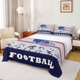 thumbnail image 1 of Feelyou Grey Navy Helmet Full Size Sheets for Boys, Soccer Football Player Bed Sheets, Vintage American Sport Sheet Sets, Microfiber Bedroom Decor, 4-Piece, 1 of 7