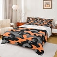 thumbnail image 1 of Feelyou Grey Orange Camouflage Queen Sheet Sets, Camo Abstract Teens Bed Set, 4-Piece, 1 of 7
