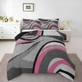 thumbnail image 1 of Feelyou Grey Pink Abstract Ombre Bedding Comforter Set, Square Circle Geometric Twin Comforter Sets, Teen Kid Child Adult Reversible Bedding Set, Super Cozy Room Decor, 2-Piece, 1 of 8