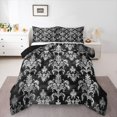 thumbnail image 1 of Feelyou Grey Tribal Damask Twin Comforter Sets, Vintage Bohemian Floral Bedding Set, 2pcs, 1 of 8