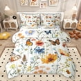 thumbnail image 1 of Feelyou Groovy Daisy Flower Bedding Comforter Set 7pcs, Spring Butterfly Full Bedding Set, 1 of 8