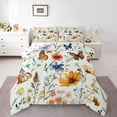 thumbnail image 1 of Feelyou Groovy Daisy Flower Queen Comforter Set, Spring Butterfly Bedding Set, 3pcs, 1 of 8