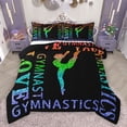 thumbnail image 1 of Feelyou Gymnast Athlete Queen Comforter Set for Kids, Ballet Dancing Bedding Sets, Cartoon Sports Theme Reversible Bedding Comforter Set, Breathable Home Decor, 3pcs, 1 of 8