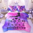 thumbnail image 1 of Feelyou Gymnastics Teen Bedding Comforter Set 7 Pieces, Dreamy Starry Sky Full Bedding Set, 1 of 8