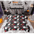 thumbnail image 1 of Feelyou Halloween Ghost Bedding Comforter Set 7 Pieces for Kids, Kawaii Black Cat Full Bedding Set, Gothic Pumpkin Bat Reversible Fitted Sheet Flat Sheet, Breathable Home Decor, 1 of 7