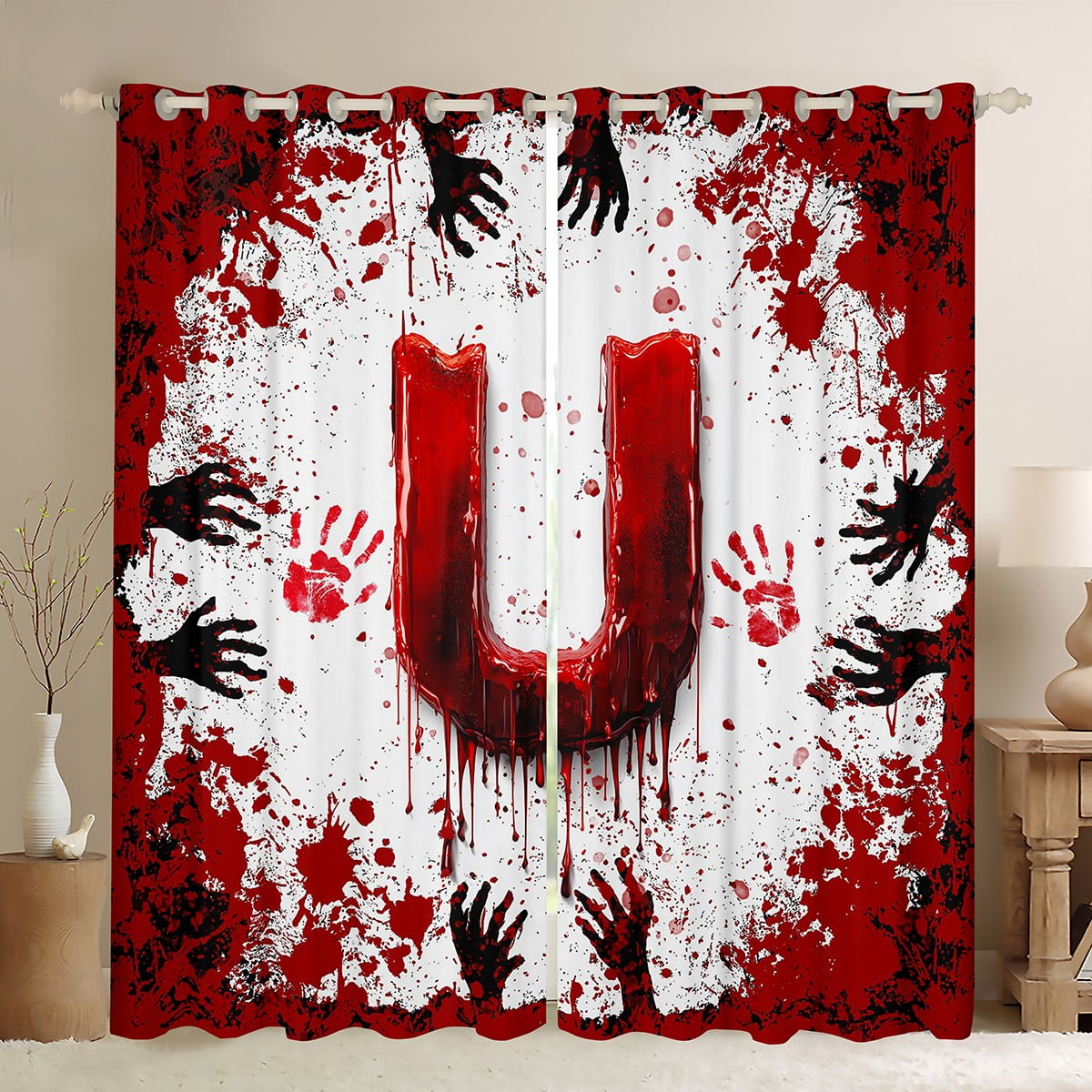 Feelyou Halloween Letter U Black Out Curtains Initial A to Z Letter Feelyou Halloween Letter U Black Out Curtains Initial A to Z Letter