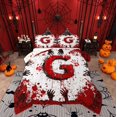 thumbnail image 1 of Feelyou Halloween Monogrammed 01, Initial G Letter Twin Comforter Sets, Horror Gothic Style Reversible Bedding Set, Super Cozy Room Decor, 2pcs, 1 of 8