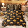 thumbnail image 1 of Feelyou Halloween Pumpkin Bedding Comforter Set 7 Pieces, Black Orange Full Bedding Set, 1 of 8
