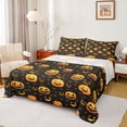 thumbnail image 1 of Feelyou Halloween Pumpkin Teens Full Size Sheets, Black Orange Bed Sheets, 4-Piece, 1 of 7