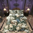 thumbnail image 1 of Feelyou Halloween Skull Bedding Comforter Set 7 Pieces, Vintage Western Floral Full Bedding Set, Gothic Romantic Reversible Fitted Sheet Flat Sheet, Lightweight Room Decor, 1 of 7