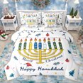 thumbnail image 1 of Feelyou Hanukkah Menorah Twin Bedding Sets 7-Piece for Teen, Merry Christmas Bedding Comforter Set, Happy Chanukah Theme Reversible Sheet Sets, Breathable Home Decor, 1 of 7