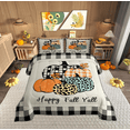 thumbnail image 1 of Feelyou Happy Fall Yall Bedding Comforter Set, Black Grey Buffalo Twin Comforter Sets, Autumn Harvest Pumpkin Bedding Set, Breathable Home Decor, 2-Piece, 1 of 8