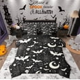 thumbnail image 1 of Feelyou Happy Halloween Bedding Comforter Set 7 Pieces, Cartoon Spider Web Full Bedding Set, Cartoon Bat Moon Reversible Fitted Sheet Flat Sheet, Lightweight Room Decor, 1 of 7