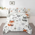 thumbnail image 1 of Feelyou Hedgehog Fox Animal Queen Comforter Set, Farmhouse Plant Bedding Sets, Teen Boy Girl Kid Reversible Bedding Comforter Set, Breathable Home Decor, 3 Pieces, 1 of 8