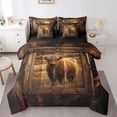 thumbnail image 1 of Feelyou Highland Cow Bedding Comforter Set 7 Pieces, Animal Queen Bedding Sets, 1 of 7