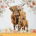 thumbnail image 1 of Feelyou Highland Cow Fabric by the Yard 2 Yards, Farmhouse Rose Flower Sewing Fabric, Rustic Animal Home Decor Fabric by the Yard, Luxury Bedroom Decor, 1 of 6