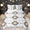 thumbnail image 1 of Feelyou Hippie Abstract Aztec Twin Bedding Sets 7-Piece, White Green Abstract Bedding Comforter Set, Teens Adult Women Men Reversible Sheet Sets, Super Cozy Room Decor, 1 of 8