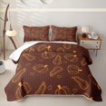 thumbnail image 1 of Feelyou Hippie Autumn Pumpkin Quilt Full, Cute Love Heart Full Bedspread Sets, Brown Orange, 3 Pieces, 1 Comforter and 2 Pillowcases, 1 of 7