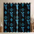 thumbnail image 1 of Feelyou Hippie Aztec Damask Black Out Curtains, Bow Curtains Pack of 2 (42x63 Each), 1 of 6