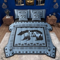 Feelyou Hippie Bear Teens Twin Bedding Sets 7-Piece, Rustic Countryside Cabin Bedding Comforter Set, Western Tribal Aztec Reversible Sheet Sets, Lightweight Room Decor