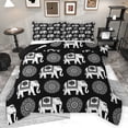 thumbnail image 1 of Feelyou Hippie Black Elephant Bedding Comforter Set, Tribal Damask Flower Twin Comforter Sets, Teens Kids Boys Girls Reversible Bedding Set, Luxury Bedroom Decor, 2-Piece, 1 of 8