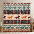 thumbnail image 1 of Feelyou Hippie Cactus Curtains Pack of 2 (42x84 Each), Rustic Horse Animal Curtains Blackout, Southwestern Style Bedroom Curtains, Curtains and Drapes Home Decor, 1 of 5