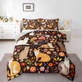 thumbnail image 1 of Feelyou Hippie Cat Twin Comforter Sets, Rustic Flower Bedding Set, 2-Piece, 1 of 6