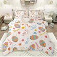 thumbnail image 1 of Feelyou Hippie Easter Eggs Full Size Comforter Sets for Kids, Cartoon Leaf Flower Bedding Comforter Set, Spring Festival Reversible Bedding Sets, Breathable Home Decor, 3 Pieces, 1 of 8
