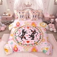 thumbnail image 1 of Feelyou Hippie Leopard Twin Bedding Sets 7pcs, Pink Boho Flower Leaf Bedding Comforter Set, 1 of 8