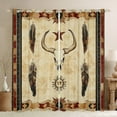 thumbnail image 1 of Feelyou Hippie Sheep Skull Curtains Pack of 2 (42x84 Each) for Men, Vintage Western Bohemian Curtains Blackout, Texas Stars Bedroom Curtains, Blackout Curtains Room Decor, 1 of 6