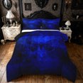 thumbnail image 1 of Feelyou Hippie Spooky Butterfly Full Size Comforter Sets, Vintage Gothic Halloween Bedding Comforter Set, Blue Black, Black Reversible, 3pcs, 1 Comforter and 2 Pillowcases, 1 of 7
