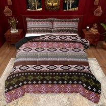 Feelyou Hippie Triangle Aztec Bedding Comforter Set, Boho Rustic Farmhouse Twin Comforter Sets, Mandala Western Fashion Reversible Bedding Set, Lightweight Room Decor, 2 Pieces