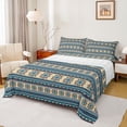 thumbnail image 1 of Feelyou Hippie Trible Aztec Queen Sheet Sets, Western Paisley Flat Sheet, Teal Stripes Triangle Queen Fitted Sheet, Microfiber Bedroom Decor, 4 Pieces, 1 of 7