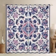 thumbnail image 1 of Feelyou Hippie Western Damask Curtains Pack of 2 (42x84 Each) for Women, Blue Pink Bohemian Curtains Blackout, Tribal Flower Bedroom Curtains, Blackout Curtains Room Decor, 1 of 6
