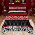 thumbnail image 1 of Feelyou Hippie Western Damask Full Size Comforter Sets, Modern Abstract Ombre Red Bedding Comforter Set, Teens Adult Women Reversible Bedding Sets, Lightweight Room Decor, 3 Pieces, 1 of 8