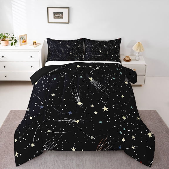 Feelyou Horoscope Queen Comforter Set, Stars Starry Sky Bedding Comforter Set, 3pcs
