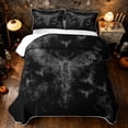 thumbnail image 1 of Feelyou Horror Hippie Bat Quilt Full, Spooky Halloween Full Bedspread Sets, Black Gray, 3-Piece, 1 Comforter and 2 Pillowcases, 1 of 7