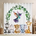 thumbnail image 1 of Feelyou Hummingbird Animal Curtains Pack of 2 (42x84 Each), Hippo Zebra Wildlife Curtains Blackout, 1 of 6