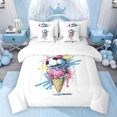 thumbnail image 1 of Feelyou Ice Cream Football Bedding Comforter Set 7pcs, Watercolor Artwork Full Bedding Set, 1 of 8