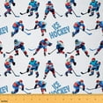 thumbnail image 1 of Feelyou Ice Hockey Fabric by the Yard 10 Yards for Kids, American Sports Home Decor Fabric by the Yard, Cartoon Sport Theme Sewing Fabric, Super Cozy Room Decor, 1 of 6