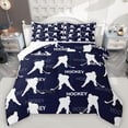 thumbnail image 1 of Feelyou Ice Hockey Lover Kids Bedding Comforter Set, Modern Ball Athlete Twin Comforter Sets, Cartoon Sports Theme Reversible Bedding Set, Super Cozy Room Decor, 2 Pieces, 1 of 8