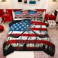 thumbnail image 1 of Feelyou Ice Hockey Sports Full Size Comforter Sets, Star Stripe US Flag Bedding Sets, 3pcs, 1 of 8