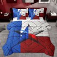 thumbnail image 1 of Feelyou Independence Day Teens Bedding Comforter Set 7pcs, Blue Red Stars Queen Bedding Sets, Countryside Wooden Plank Reversible Queen Sheet Sets, Lightweight Room Decor, 1 of 7