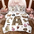 thumbnail image 1 of Feelyou Initial A Bedding Comforter Set 7 Pieces, Fashion Leopard Print Full Bedding Set, 1 of 8