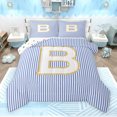 thumbnail image 1 of Feelyou Initial B Letter Full Size Comforter Sets for Kid, Fashion Stripes Ombre Bedding Comforter Set, Fairy Tale Princess Reversible Bedding Sets, Lightweight Room Decor, 3pcs, 1 of 8