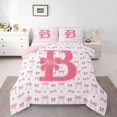 thumbnail image 1 of Feelyou Initial B Letter Twin Comforter Sets, Teen Kid Cartoon Bowknot Bedding Set, 2pcs, 1 of 8