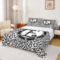 thumbnail image 1 of Feelyou Initial E Letter Twin Sheet Sets for Teen, Black White Fashion Bow-tie Twin Fitted Sheet, Chic Cheetah Print Flat Sheet, Lightweight Room Decor, 3 Pieces, 1 of 7