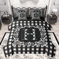 thumbnail image 1 of Feelyou Initial H Letter Twin Bedding Sets 7-Piece, Hippie Tribal Mandala Bedding Comforter Set, Simple Fashion Checkered Reversible Sheet Sets, Ultra Soft Bedroom Decor, 1 of 7
