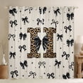 thumbnail image 1 of Feelyou Initial H Out Curtains, Bow Cheetah Leopard Print Curtains Pack of 2 (42x63 Each), 1 of 6